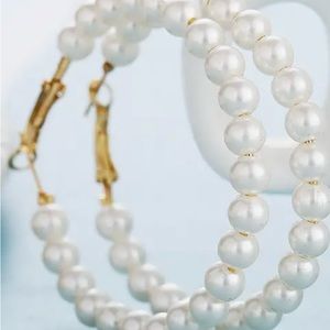 All Over Pearl Hoop Earrings